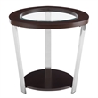 Bowery Hill Contemporary Espresso Finished Wood and Metal End Table