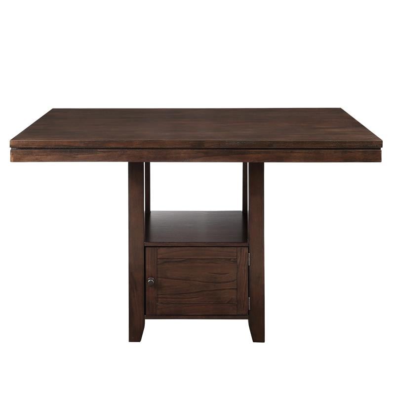 Bowery Hill Transitional Espresso Wood 7-Piece Counter Storage Dining Set