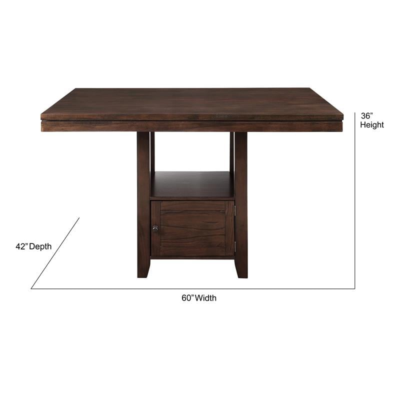 Bowery Hill Transitional Espresso Wood 7-Piece Counter Storage Dining Set