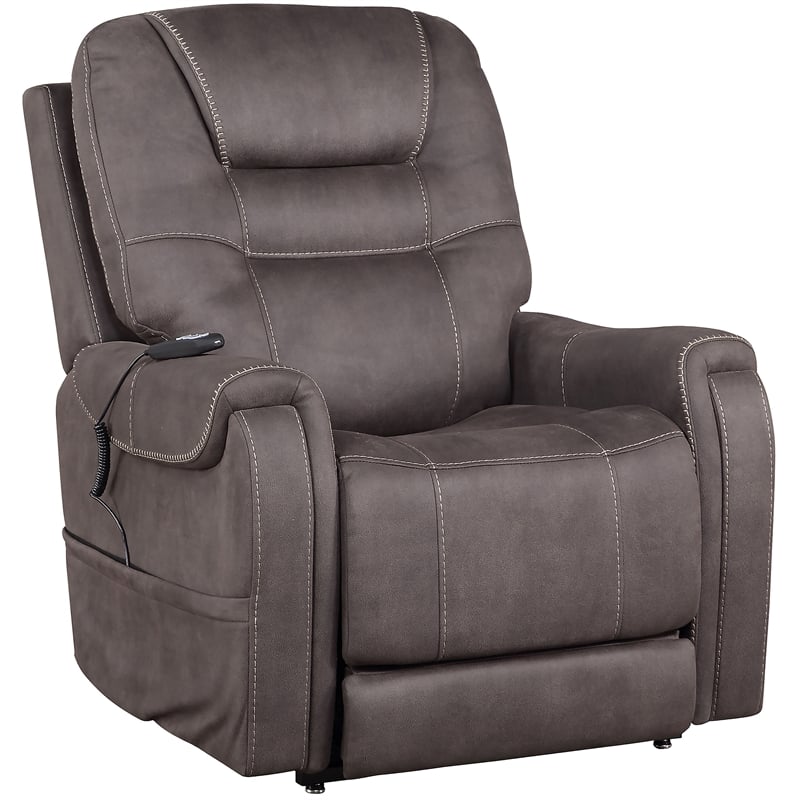 Bowery Hill Transitional Stone Microfiber Power Lift Chair with Heat