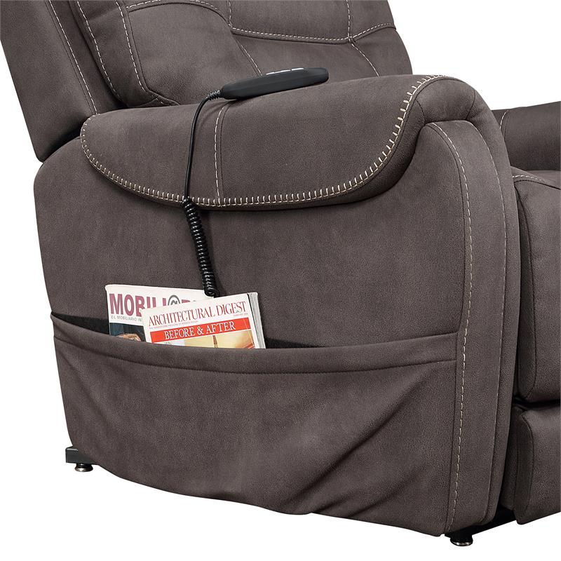 Bowery Hill Transitional Stone Microfiber Power Lift Chair with Heat