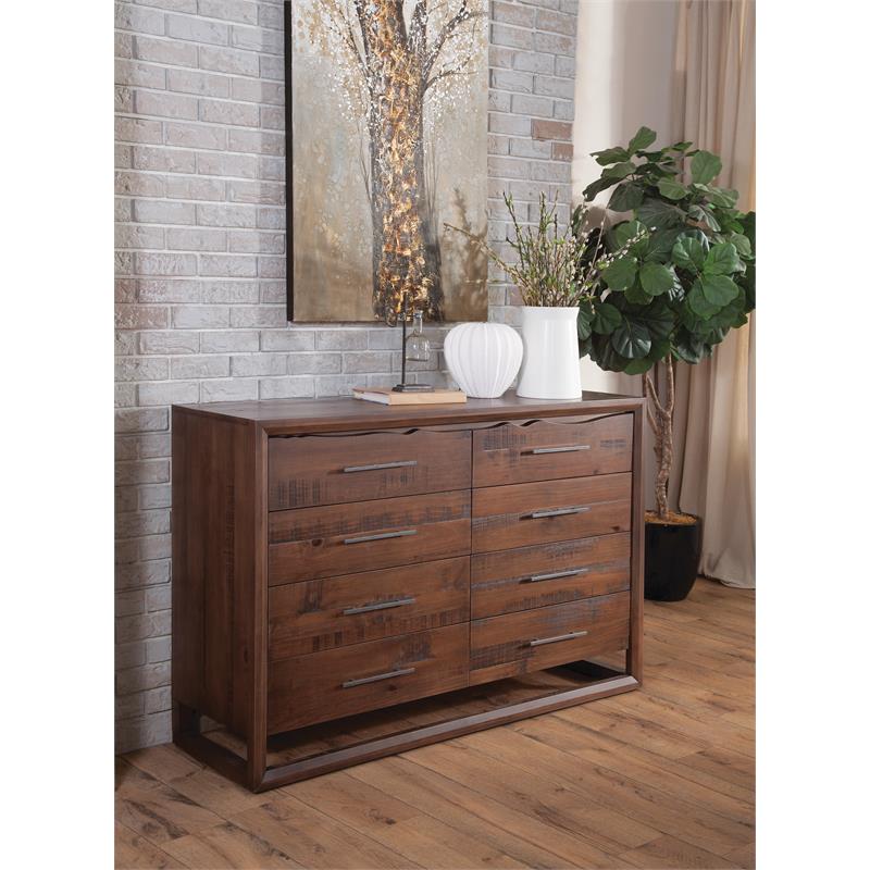 Bowery Hill Modern 8-drawer Wood Dresser in Mocha Brown Finish