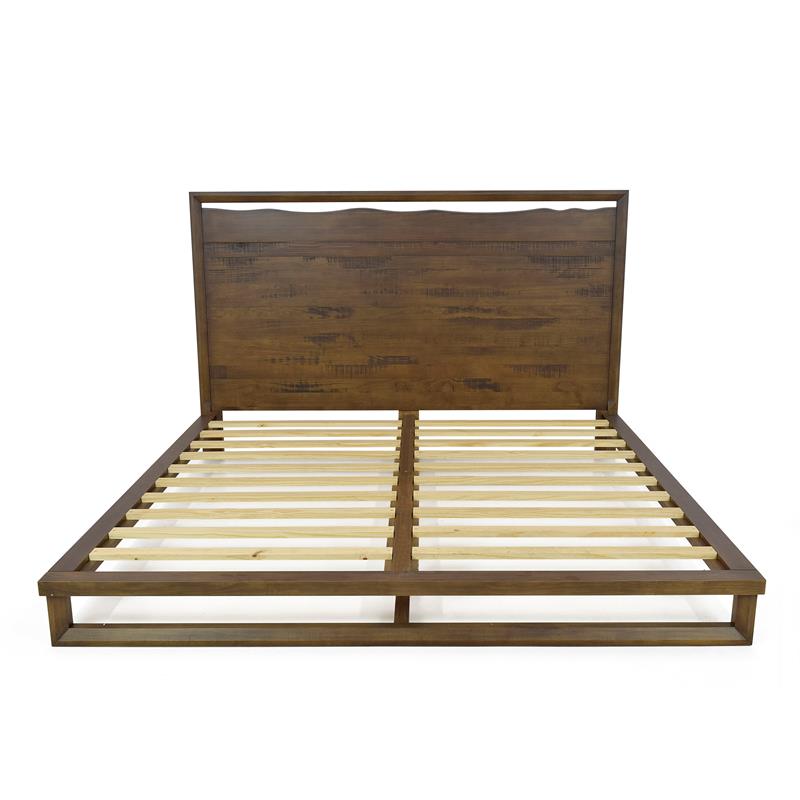 Bowery Hill Modern Queen Mocha Brown Finish Wood Platform Bed