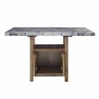 Bowery Hill Transitional Marble Counter Table in Gray Finish