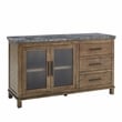 Bowery Hill Transitional Driftwood Gray Finish Marble Top Server