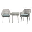 Bowery Hill 3 Piece Modern Wicker / Rattan Patio Conversation Set in Beige