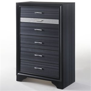 Bowery Hill Modern / Contemporary 6 Drawers Chest in Black Finish