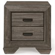 Bowery Hill Modern Square 2 Drawers Nightstand in Weathered Gray Grain