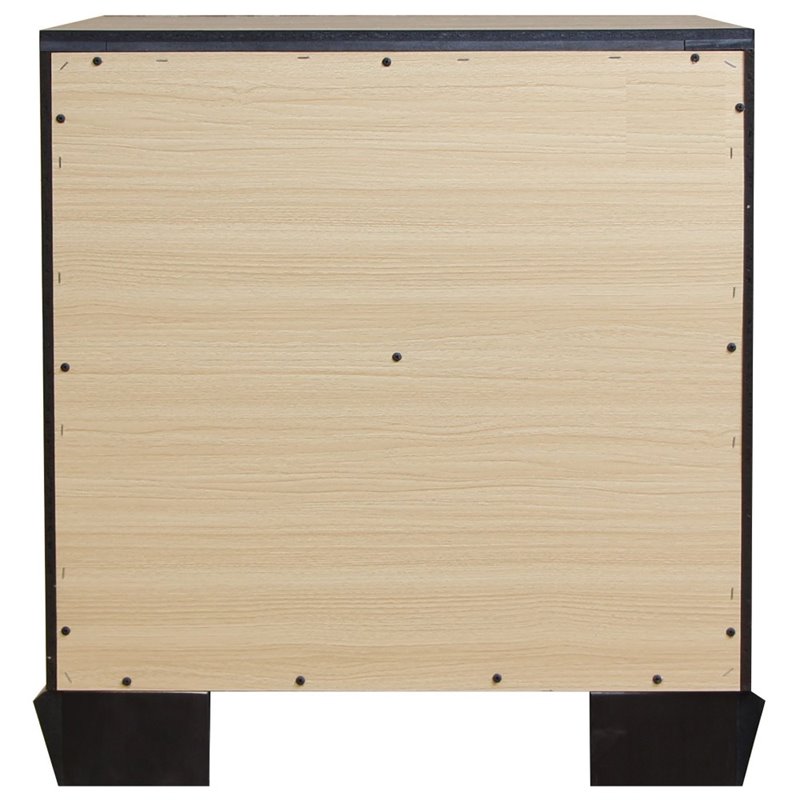 Bowery Hill Modern Square 2 Drawers Nightstand in Weathered Gray Grain