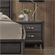 Bowery Hill Transitional Metal and Wood 2-Drawers Nightstand in Weathered Gray