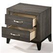 Bowery Hill Transitional Metal and Wood 2-Drawers Nightstand in Weathered Gray