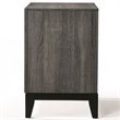Bowery Hill Transitional Metal and Wood 2-Drawers Nightstand in Weathered Gray