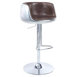 Bowery Hill Adjustable Stool with Swivel in Vintage Brown Top Grain Leather