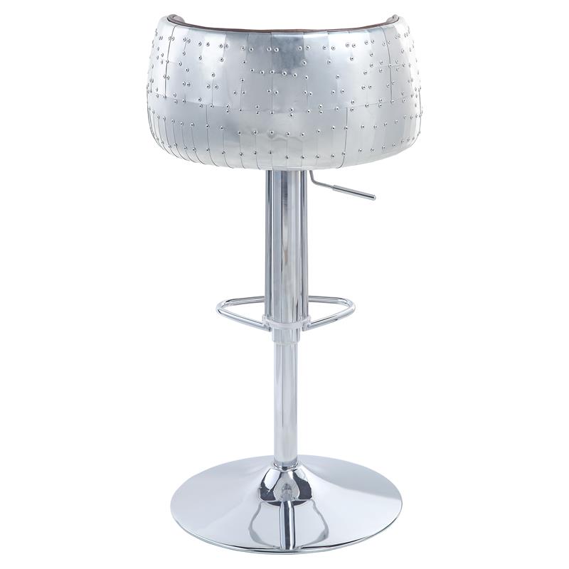 Bowery Hill Adjustable Stool with Swivel in Vintage Brown Top Grain Leather