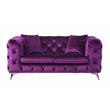 Bowery Hill Transitional / Modern Loveseat in Purple Fabric Finish