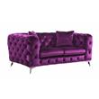 Bowery Hill Transitional / Modern Loveseat in Purple Fabric Finish