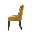 Bowery Hill Transitional Tufted Upholsterd Side Chair in Yellow and Espresso