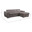 Bowery Hill Sleeper Sectional Sofa with Storage in Light Brown Fabric