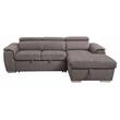 Bowery Hill Sleeper Sectional Sofa with Storage in Light Brown Fabric