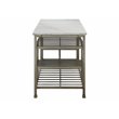 Bowery Hill Modern Kitchen Island in Marble and Antique Pewter