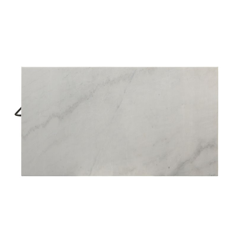 Bowery Hill Modern Kitchen Island in Marble and Antique Pewter