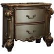 Bowery Hill Traditional Wood Nightstand in Gold Patina & Bone