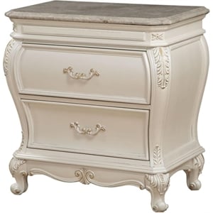 Bowery Hill Traditional / Modern Nightstand in Pearl White Finish