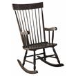 Bowery Hill Wooden Rocking Chair with Spindle Back and Recessed Armrest in Black