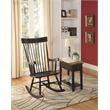 Bowery Hill Wooden Rocking Chair with Spindle Back and Recessed Armrest in Black