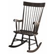 Bowery Hill Wooden Rocking Chair with Spindle Back and Recessed Armrest in Black