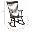 Bowery Hill Wooden Rocking Chair with Spindle Back and Recessed Armrest in Black