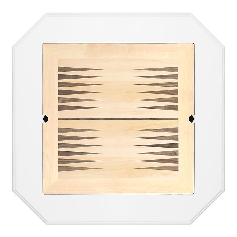 Bowery Hill Traditional 2-Drawer Wooden Game Table in White Finish