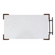 Bowery Hill 3-Shelf Wooden Kitchen Island in Marble and Rustic Brown