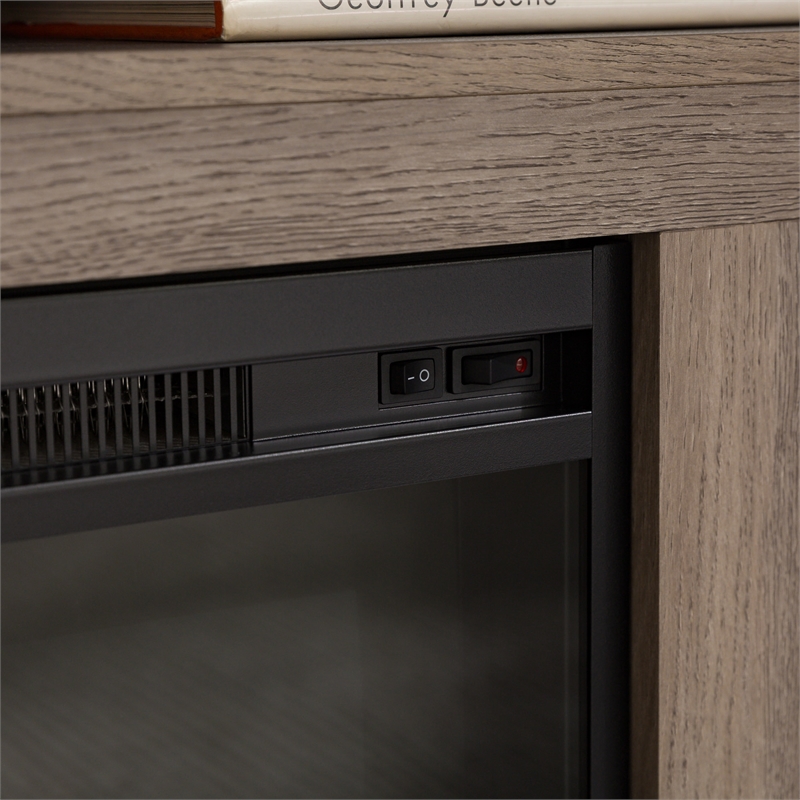 Bowery Hill Engineered Wood Driftwood TV Stand Rectangular Electric Fireplace 58
