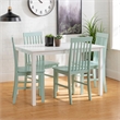 Bowery Hill 5-Piece White Wood Kitchen Dining Set with Mint Chairs