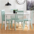 Bowery Hill 5-Piece White Wood Kitchen Dining Set with Mint Chairs