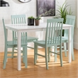 Bowery Hill 5-Piece White Wood Kitchen Dining Set with Mint Chairs