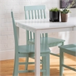 Bowery Hill 5-Piece White Wood Kitchen Dining Set with Mint Chairs