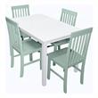 Bowery Hill 5-Piece White Wood Kitchen Dining Set with Mint Chairs
