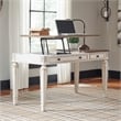 Bowery Hill 2 Drawer Lift Top Writing Desk in White and Brown