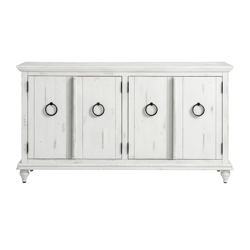 Bowery Hill Modern / Contemporary Rustic White Solid Wood 65