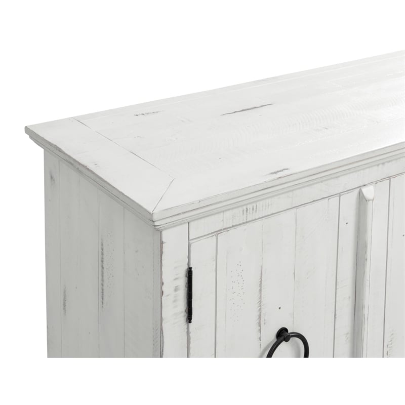 Bowery Hill Modern / Contemporary Rustic White Solid Wood 65