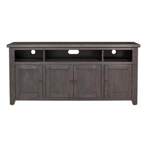 Bowery Hill Modern / Contemporary West Mill 65&quot Solid Wood TV Stand Gray