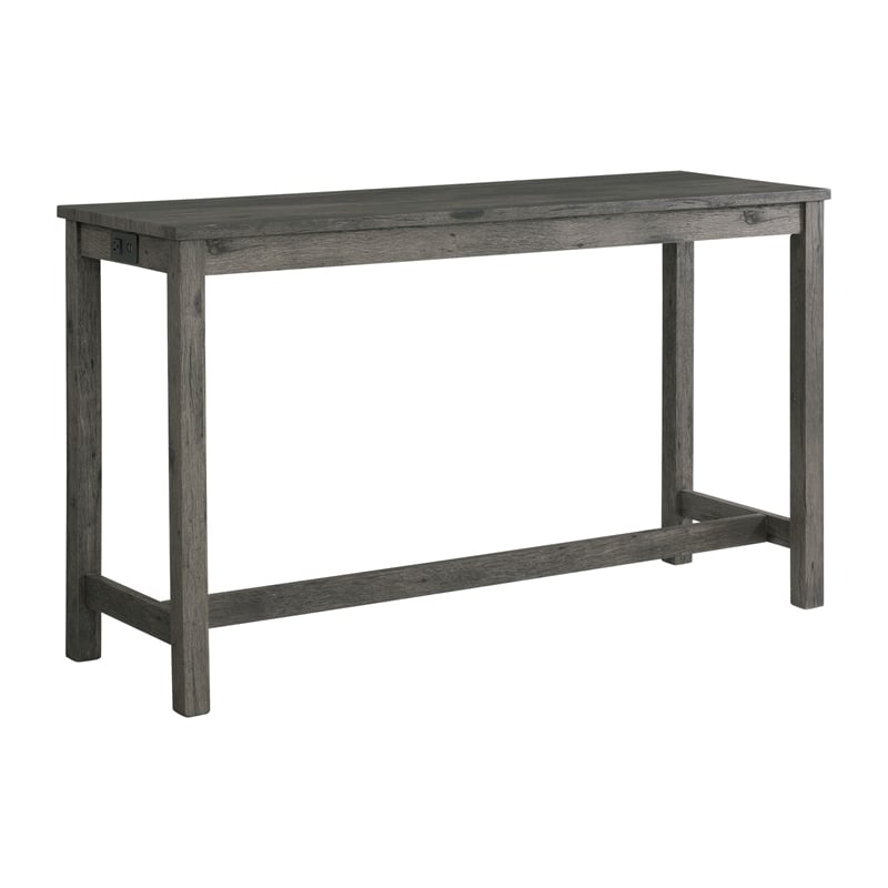 Bowery Hill Transitional Wood Multipurpose Bar Table Set in Charcoal