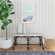Bowery Hill Transitional Rattan Weave Bench in Dark Brown Finish
