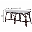 Bowery Hill Transitional Rattan Weave Bench in Dark Brown Finish