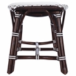 Bowery Hill Transitional Rattan Weave Bench in Dark Brown Finish