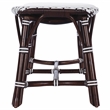 Bowery Hill Transitional Rattan Weave Bench in Dark Brown Finish