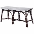 Bowery Hill Transitional Rattan Weave Bench in Dark Brown Finish