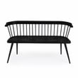 Bowery Hill Traditional Wood and Iron Spindle Back Bench - Black